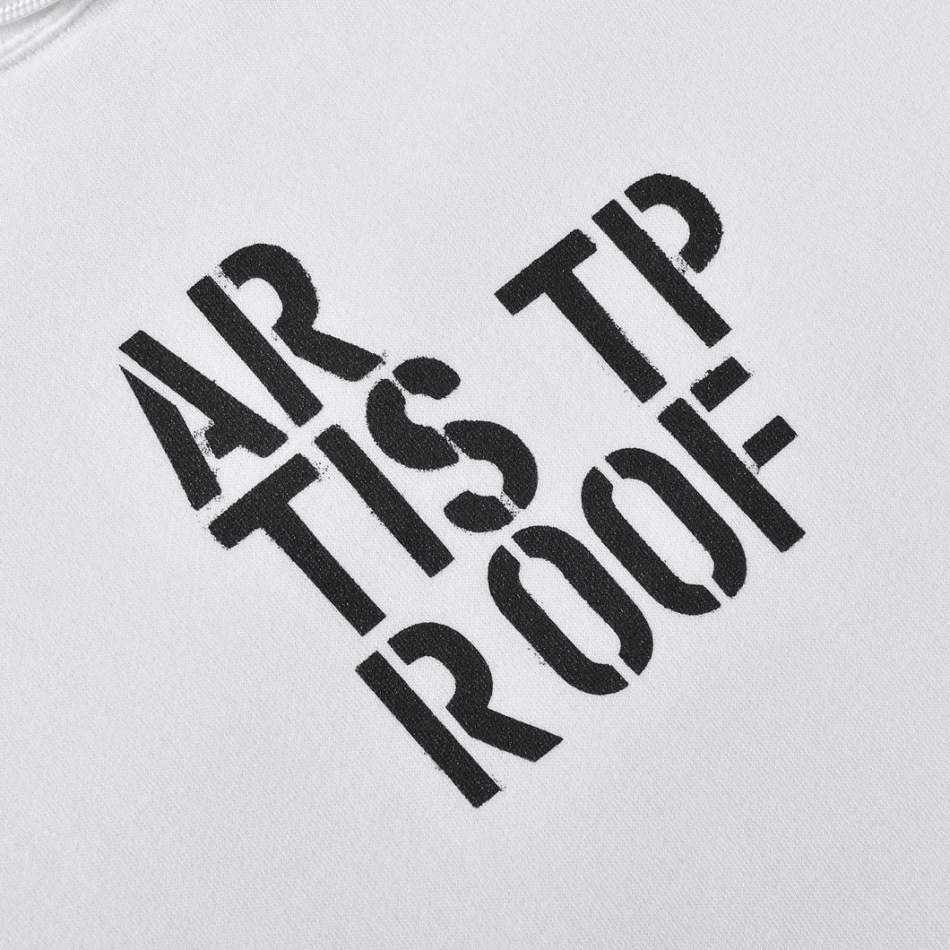 ARTIST PROOF STENCIL HOODIE WHITE