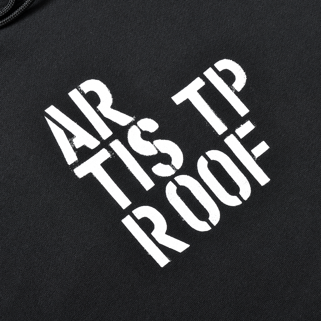 ARTIST PROOF STENCIL HOODIE BLACK