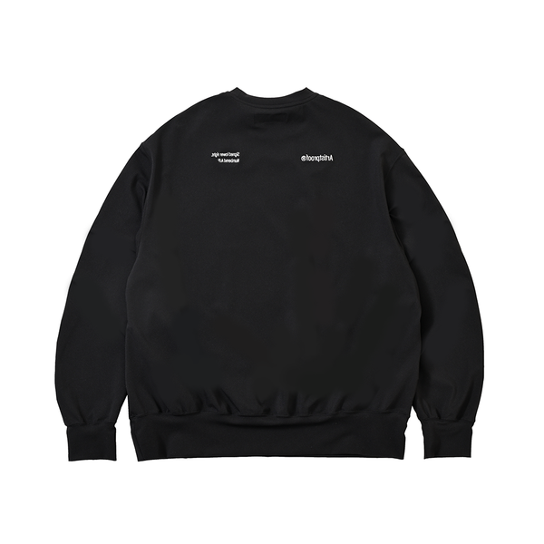 Split Logo Crewneck Jersey Stretch Black