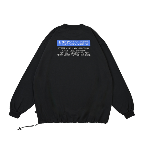 LIBRARY OF CONGRESS L/S Pullover w/Drawcord Black