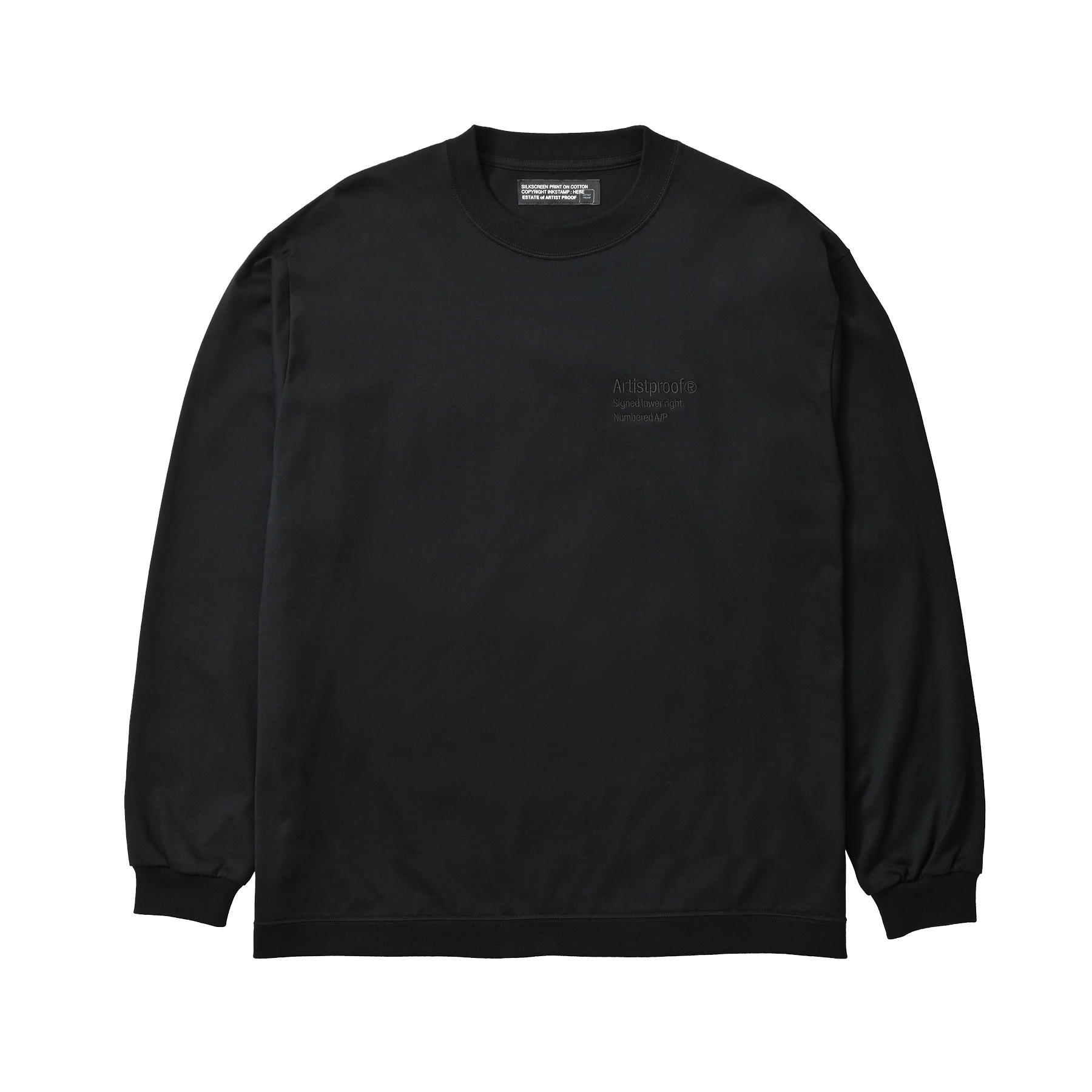 トップス artistproof 3Lines Logo L/S T-Shirt 3Lines Logo L/S T-Shirt Black（black embroidery） – ARTIST PROOF