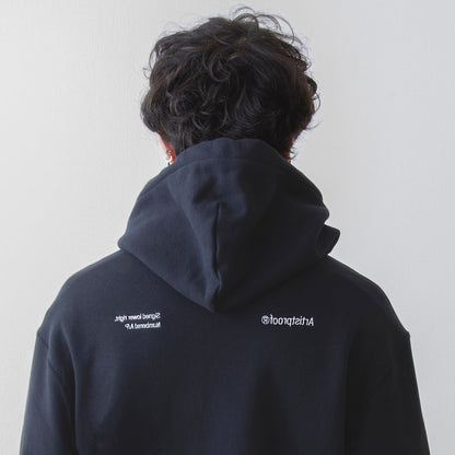 Split Logo Hoodie Sweat Black (white embroidery)