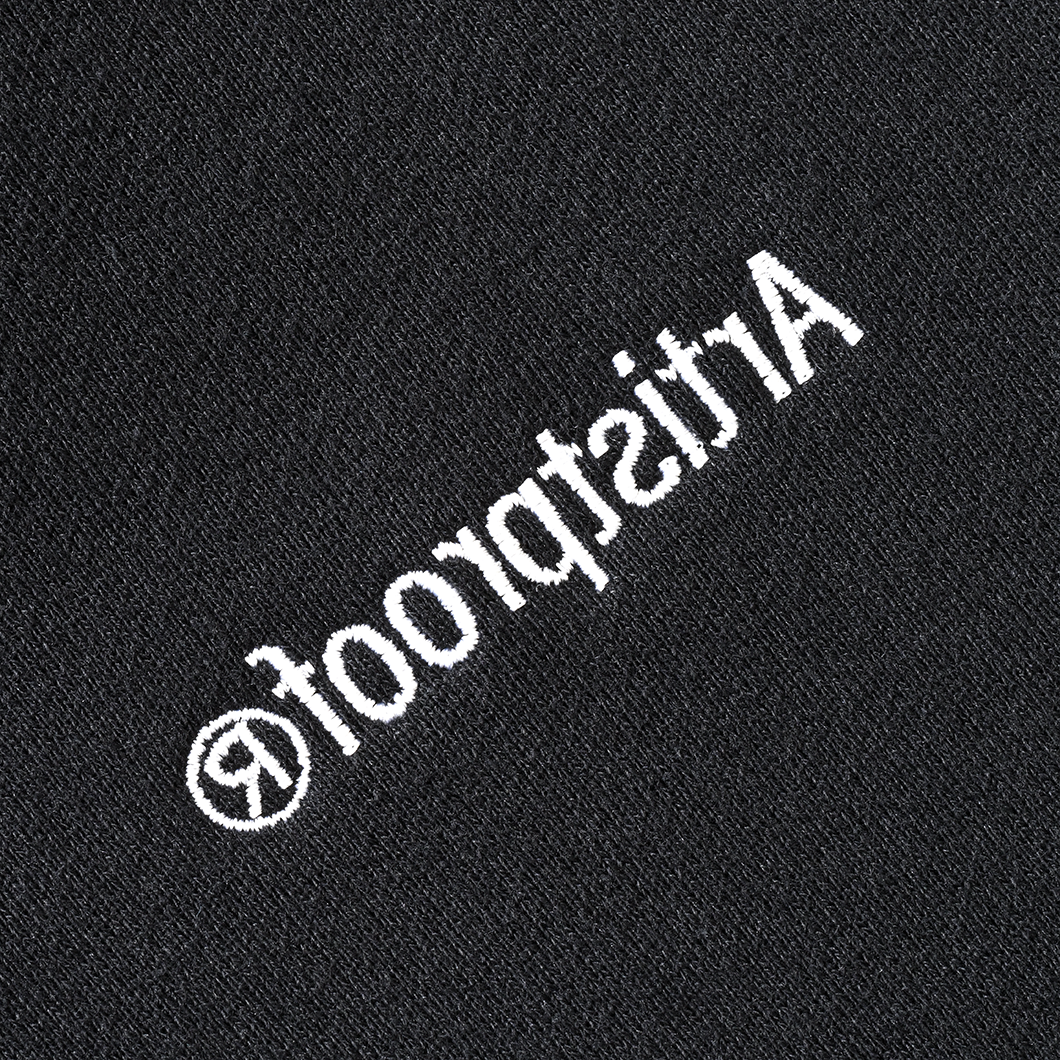 Split Logo Hoodie Sweat Black (white embroidery)