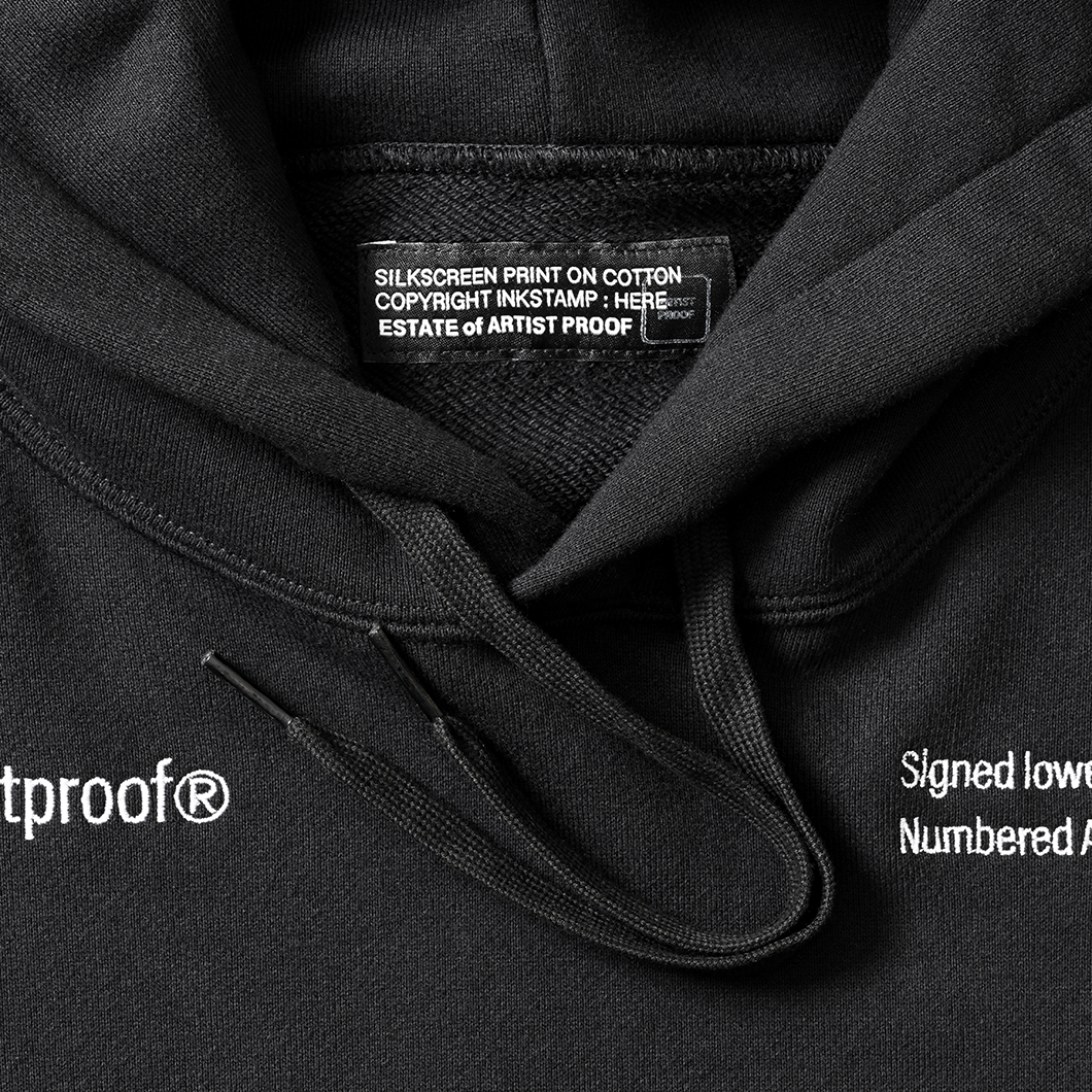 Split Logo Hoodie Sweat Black (white embroidery)