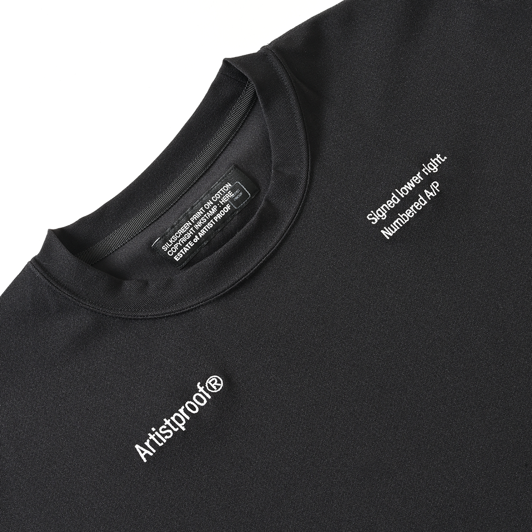 Split Logo Crewneck Jersey Stretch  Black