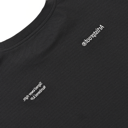 Split Logo Crewneck Jersey Stretch  Black