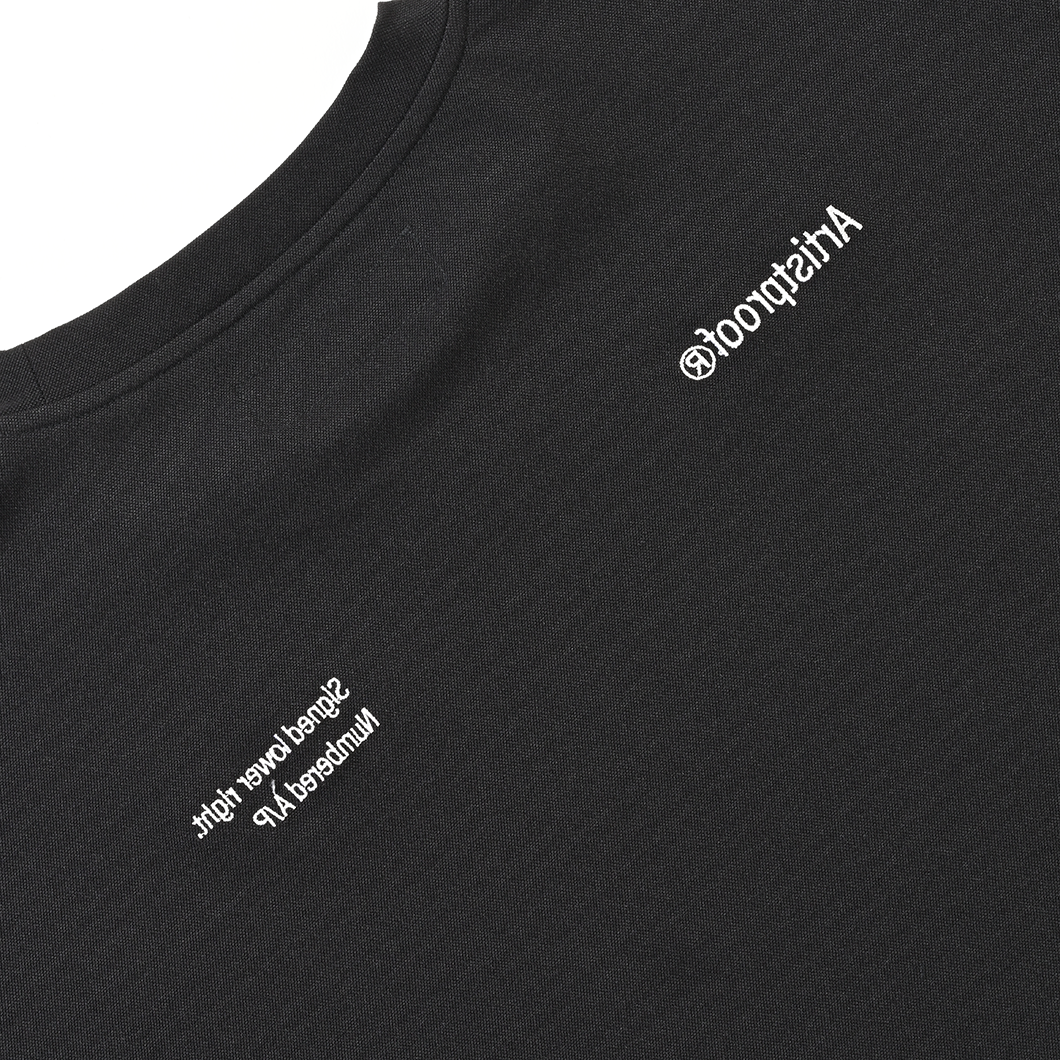 Split Logo Crewneck Jersey Stretch  Black