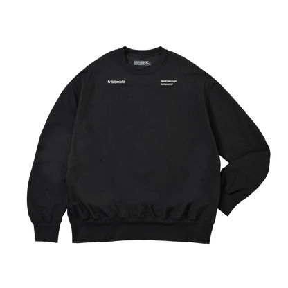 Split Logo Crewneck Jersey Stretch  Black