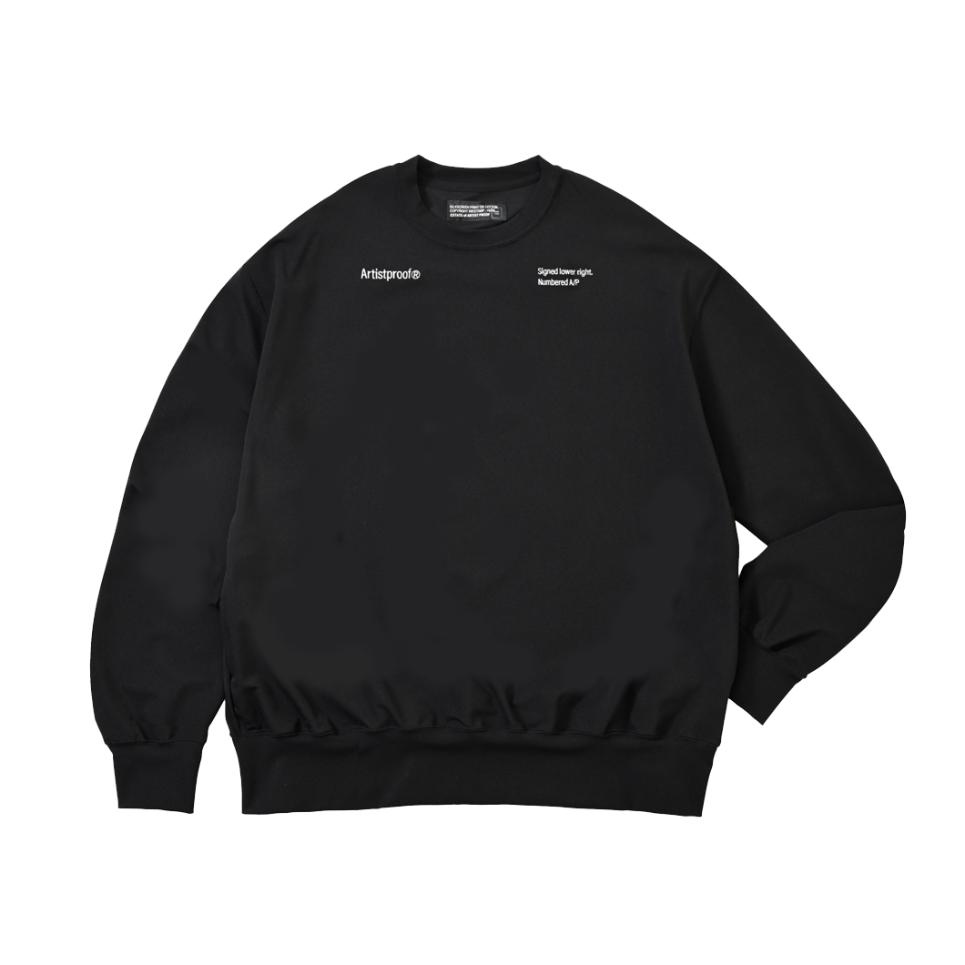 Split Logo Crewneck Jersey Stretch  Black
