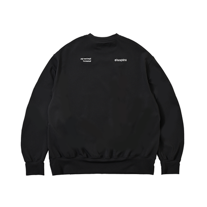Split Logo Crewneck Jersey Stretch  Black