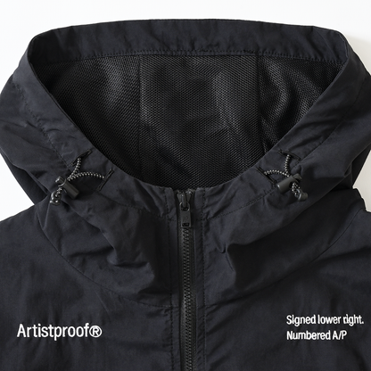 CORDURA®︎ Nylon Hooded Jacket w/Drawcord Black