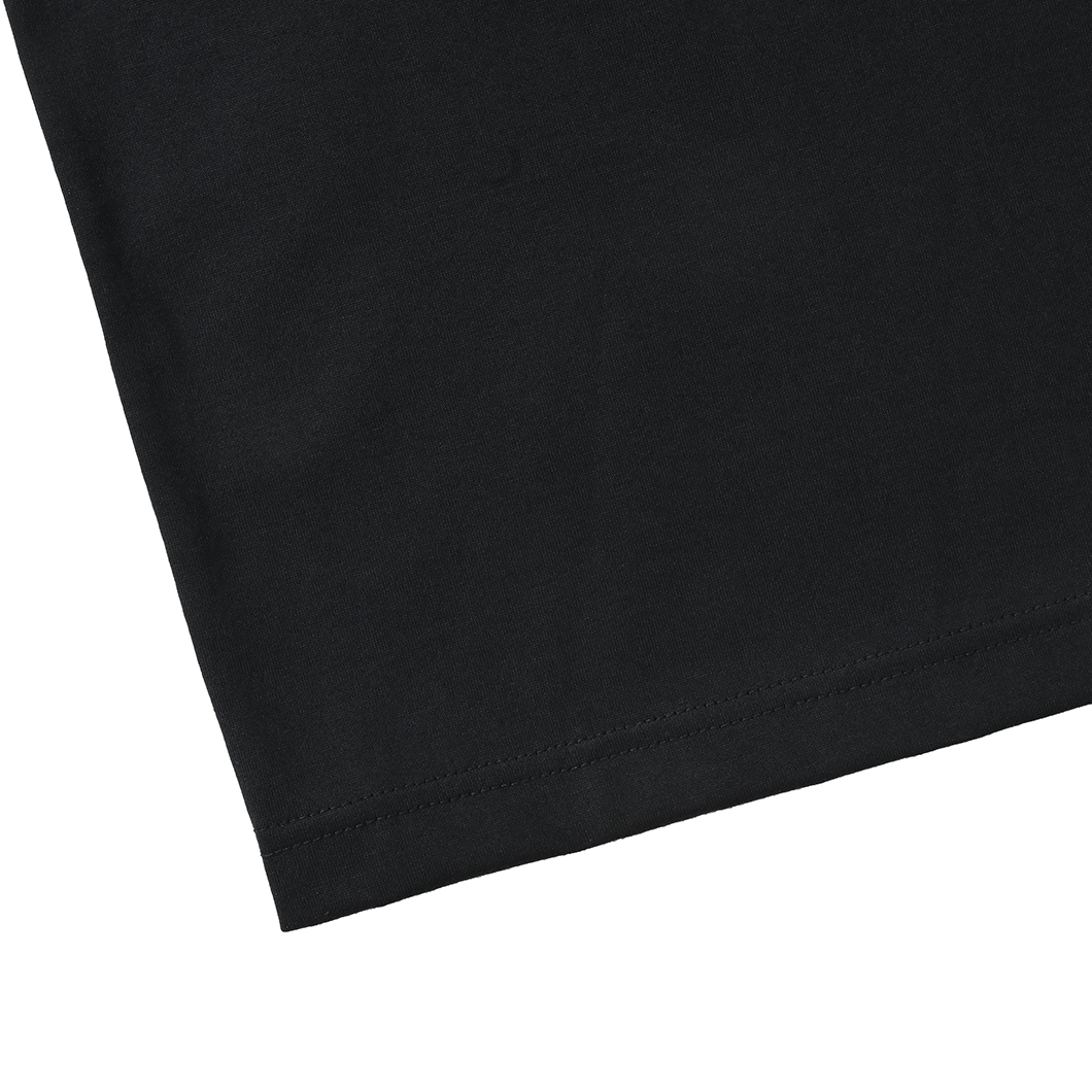 3 Lines Logo S/S T-Shirt Black（white embroidery）