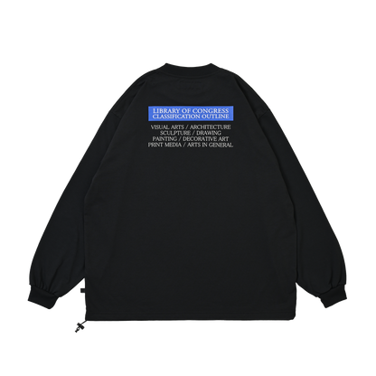 LIBRARY OF CONGRESS L/S Pullover w/Drawcord  Black