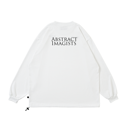 ABSTRACT IMAGISTS L/S Pullover w/Drawcord White