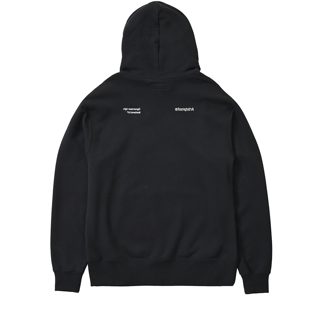 Split Logo Hoodie Sweat Black (white embroidery)