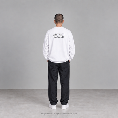 ABSTRACT IMAGISTS L/S Pullover w/Drawcord White