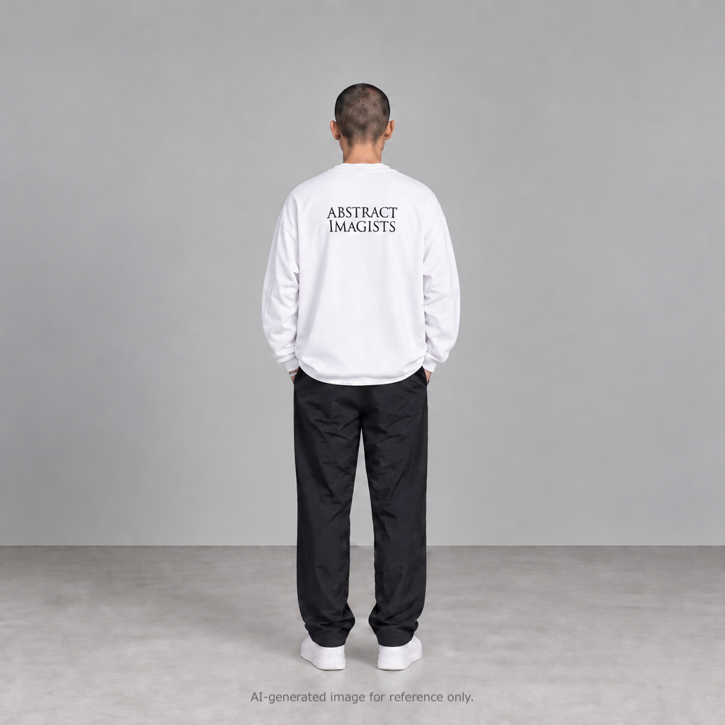 ABSTRACT IMAGISTS L/S Pullover w/Drawcord White