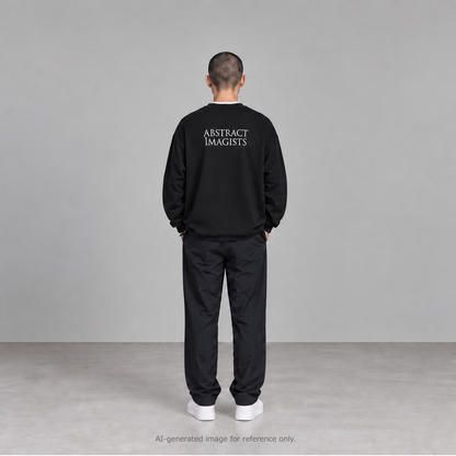 ABSTRACT IMAGISTS L/S Pullover w/Drawcord  Black