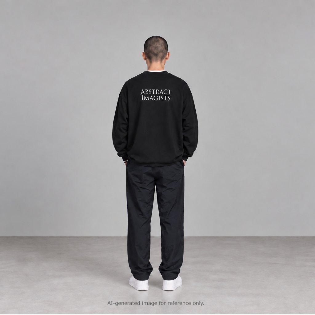 ABSTRACT IMAGISTS L/S Pullover w/Drawcord  Black
