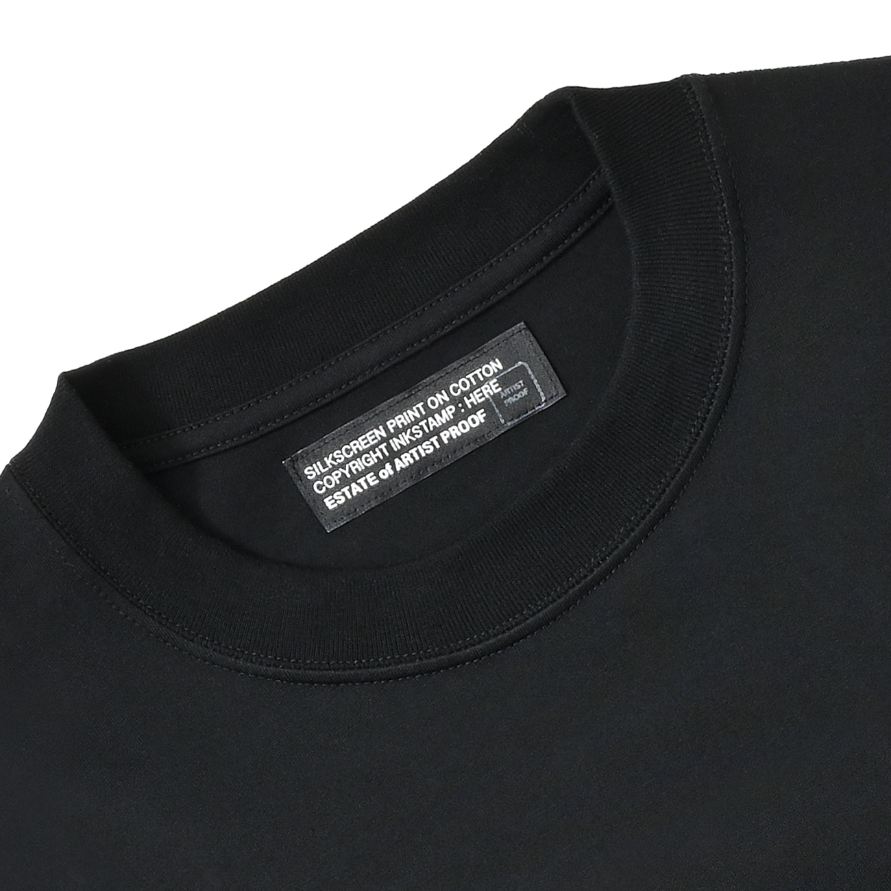 3Lines Logo  L/S T-Shirt  Black（white embroidery）