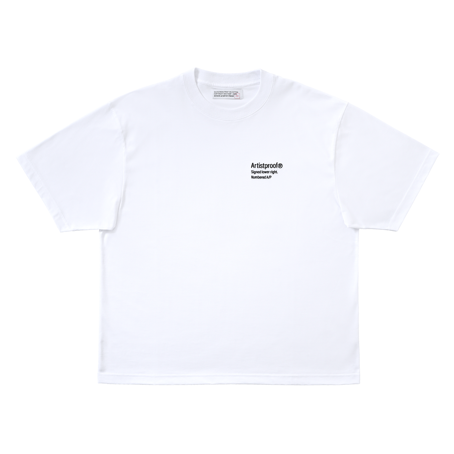 3 Lines Logo S/S T-Shirt White（black embroidery）