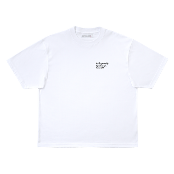 3 Lines Logo S/S T-Shirt White（black embroidery）