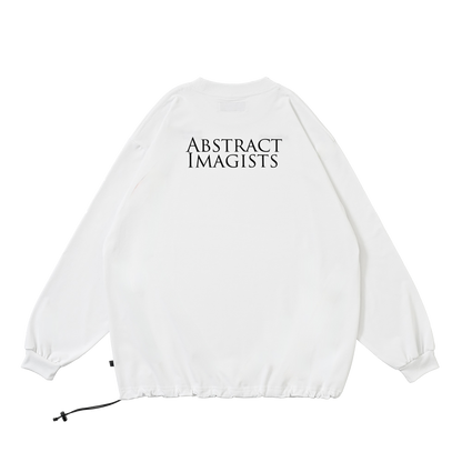 ABSTRACT IMAGISTS L/S Pullover w/Drawcord White