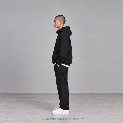 CORDURA®︎ Nylon Hooded Jacket w/Drawcord Black