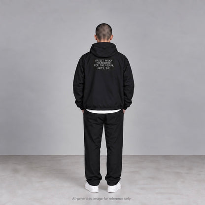 CORDURA®︎ Nylon Hooded Jacket w/Drawcord Black