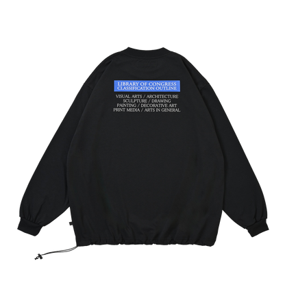 LIBRARY OF CONGRESS L/S Pullover w/Drawcord  Black