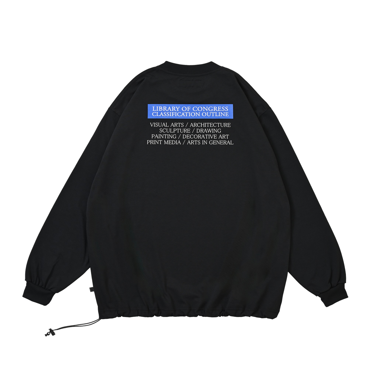 LIBRARY OF CONGRESS L/S Pullover w/Drawcord  Black
