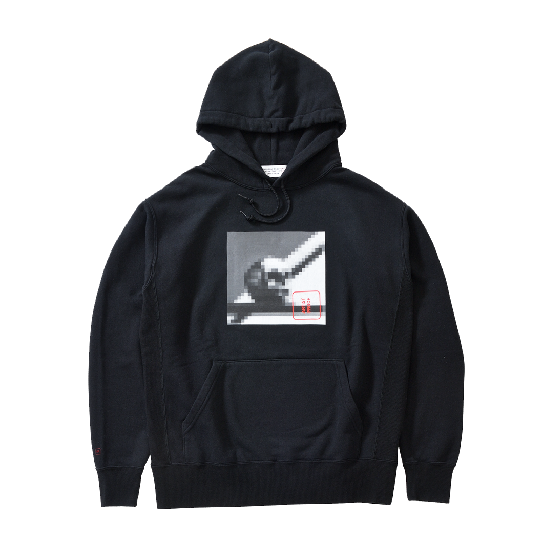 MONOCHROME SKULL HOODIE BLACK