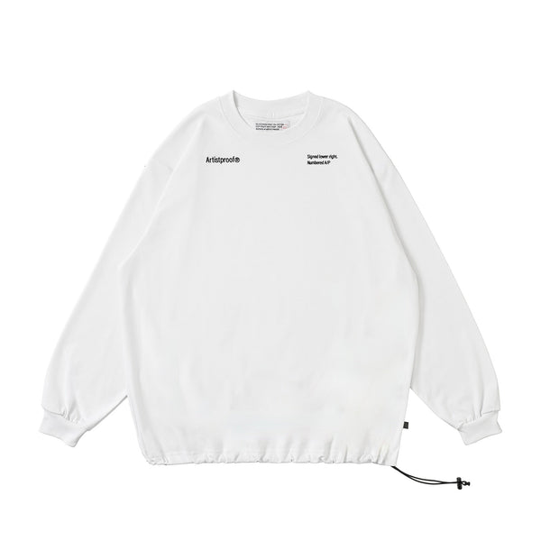 ABSTRACT IMAGISTS L/S Pullover w/Drawcord White