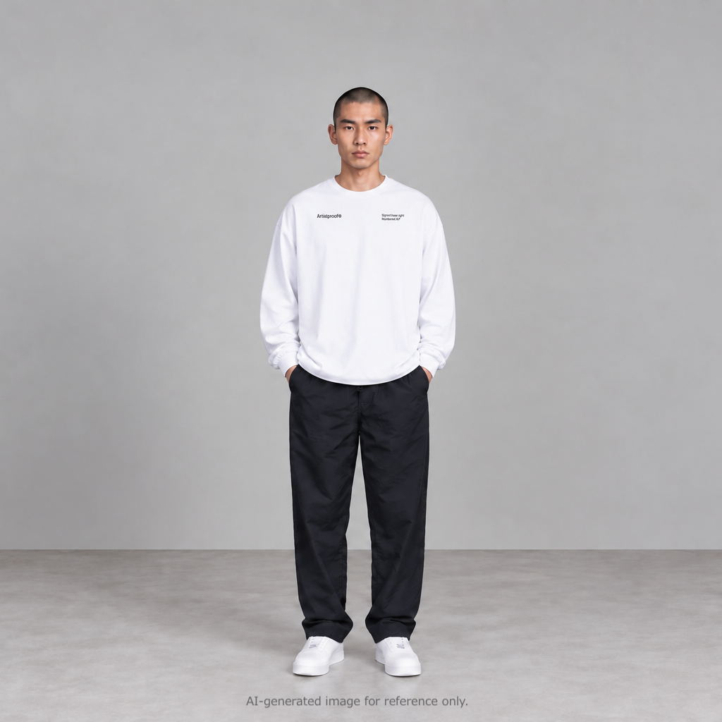 ABSTRACT IMAGISTS L/S Pullover w/Drawcord White