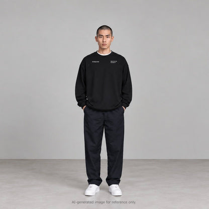 ABSTRACT IMAGISTS L/S Pullover w/Drawcord  Black