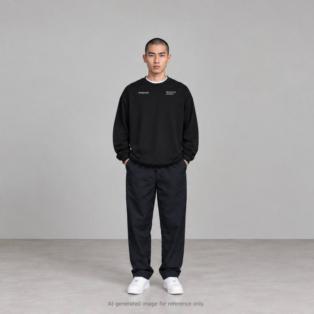 ABSTRACT IMAGISTS L/S Pullover w/Drawcord  Black