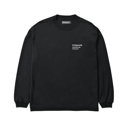 3Lines Logo  L/S T-Shirt  Black（white embroidery）