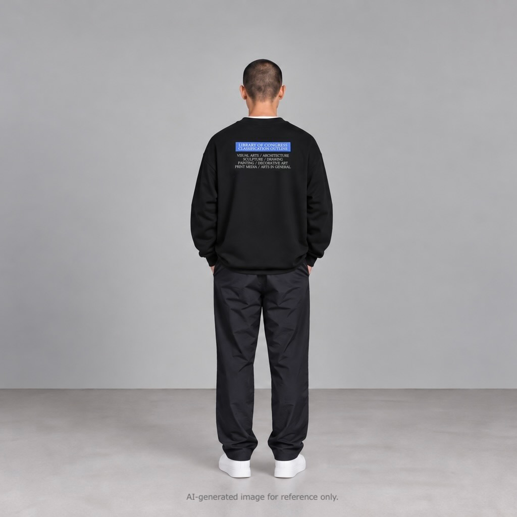 LIBRARY OF CONGRESS L/S Pullover w/Drawcord  Black